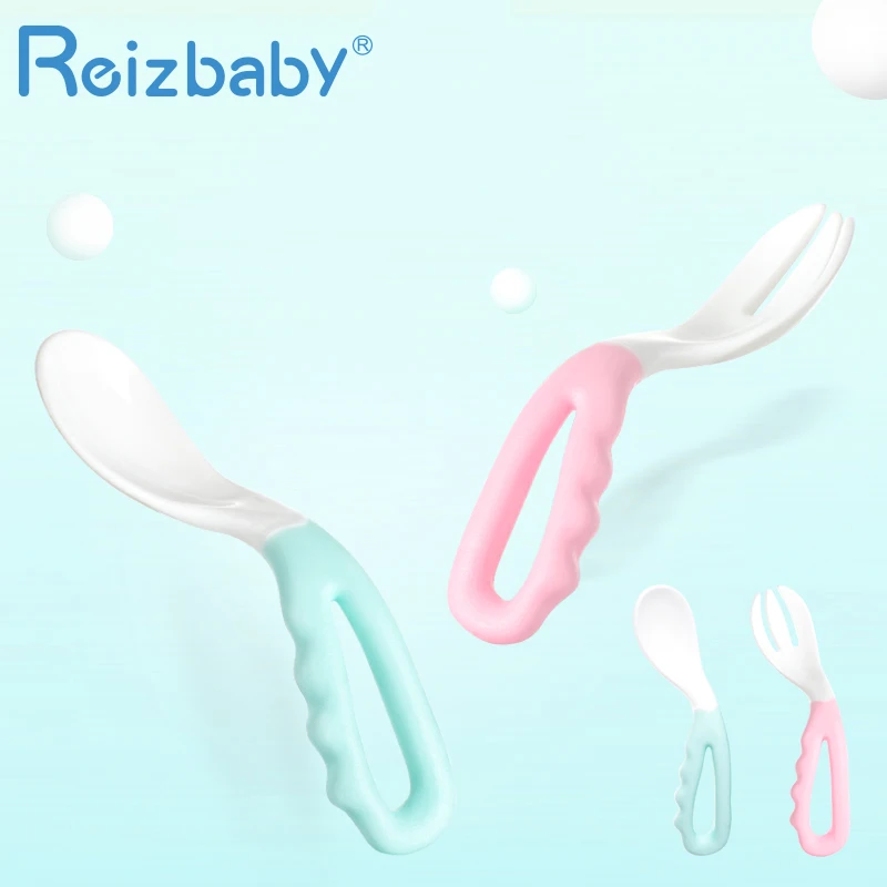 REIZBABY 2 шт./компл. Высокое качество мультфильм сплошной Цвет детскую посуду
