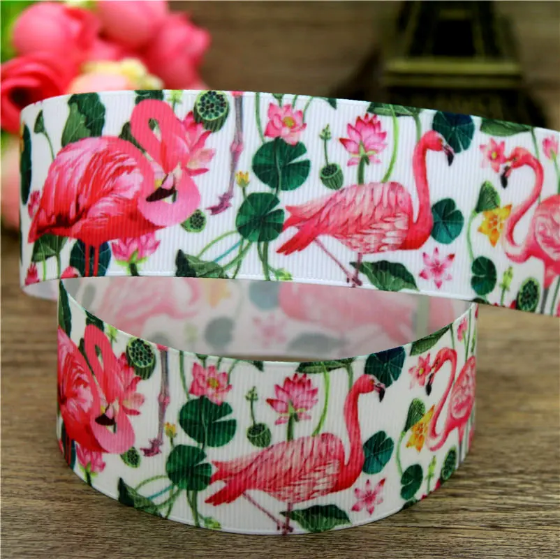 DHK 1.5'' 5yards cactus flamingo bird printed grosgrain Ribbon Accessory hairbow headwear decoration Wholesale OEM 38mm C1558 | Дом и