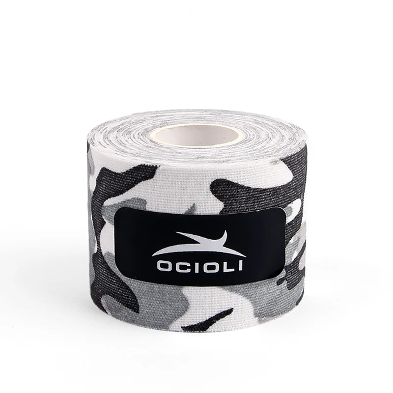 black camouflage 17 Цвет Kinesiotape повязка для мышц 5 см х 5 м Спортивная Кинезиология лента рулон Эластичный клейкий хлопковый повреждение ранение мышцы Стикеры - Цвет: black camouflage
