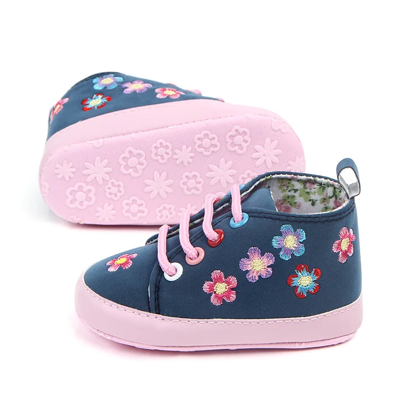 DkDaKanl цветочной вышивкой Babygirl противоскользящая обувь цветок Embroideried для малышей