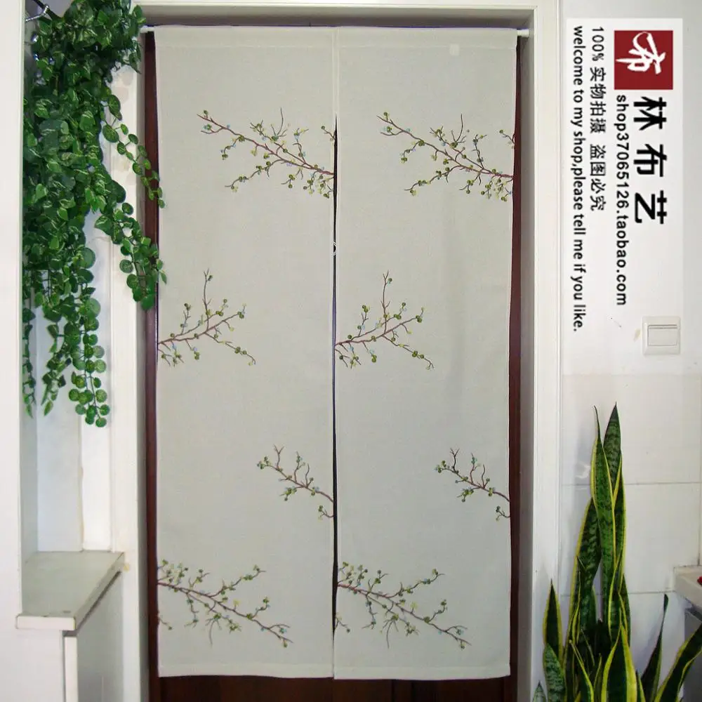 Милые занавески в японском стиле современная вышивка для дверей фэн шуй садовые