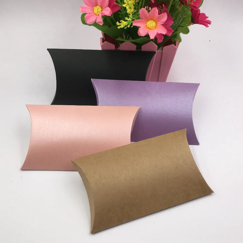 50 шт. бумажная Подушка Подарочная коробка крафт бумага конфетные коробки и