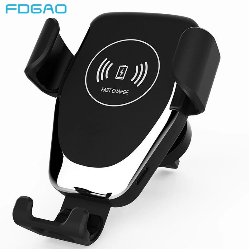 

FDGAO Car Wireless Charger for iPhone 14 13 12 11 Pro XS Max XR X 8 10W Fast Charging For Samsung S22 S21 S20 Mount Phone Holder