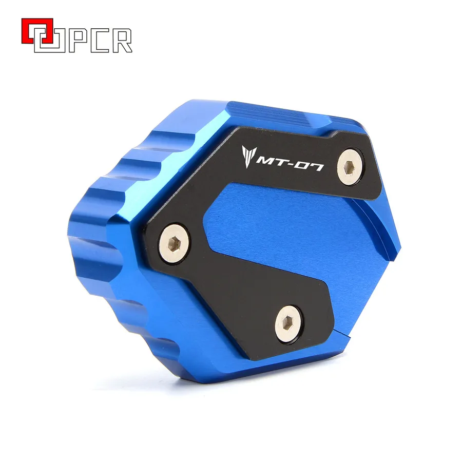 MT07 logo Blue Для Yamaha MT07 FZ07 TRACER 700 GT 700GT мотоцикл увеличитель боковой стойки расширение пластина - Цвет: MT07 logo Blue