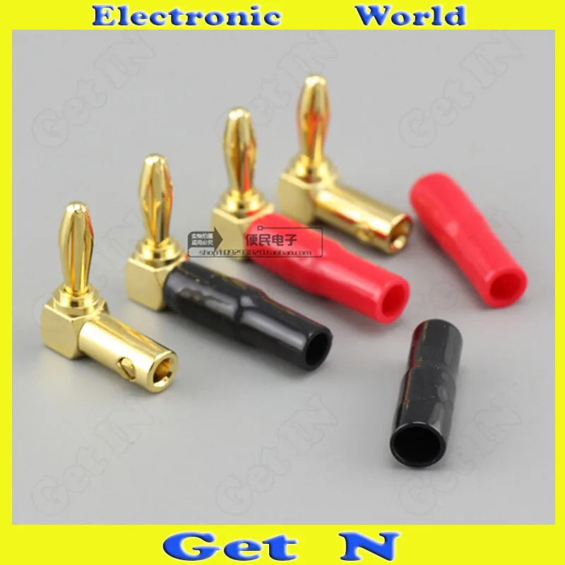

25pcs 4mm Elbow Banana Plug/Socket Audio Speacker Cable Terminal Banana Connectors L 90 Degree Banana Jack