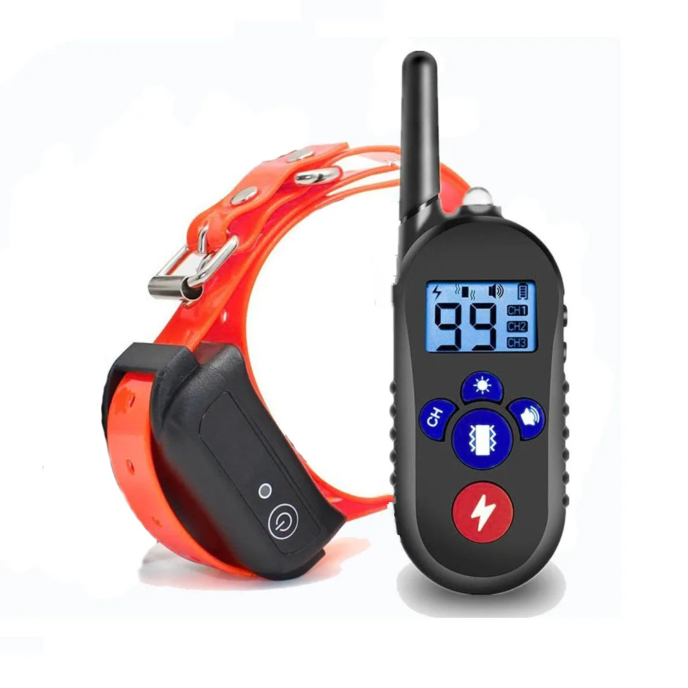 orange for 1 dog 300 м дистанционный ошейник для дрессировки собак, электрический ошейник для дрессировки собак, устройство для остановки лая для собак, перезаряжаемое водонепроницаемое устройство - Цвет: orange for 1 dog