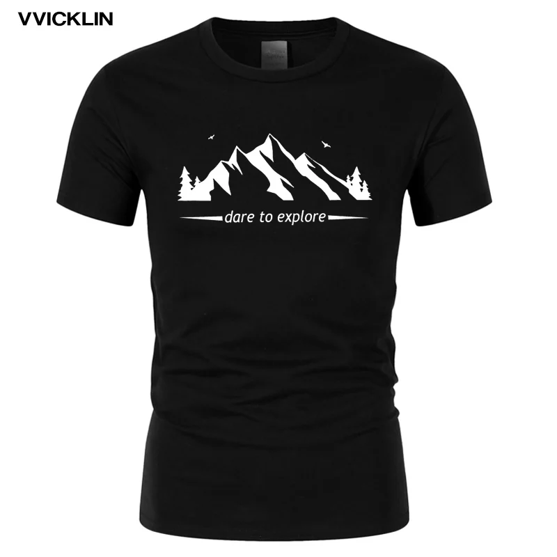 Dare To Explore ore Mountain Футболка модная забавная футболка с короткими рукавами из 100%