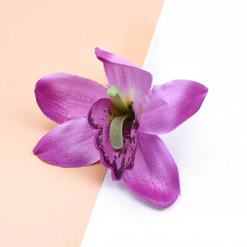 purple 3 шт. шелковые виды Орхидея, искусственные цветы для украшения дома, искусственные растения для скрапбукинга, декоративные цветы, венки - Цвет: purple