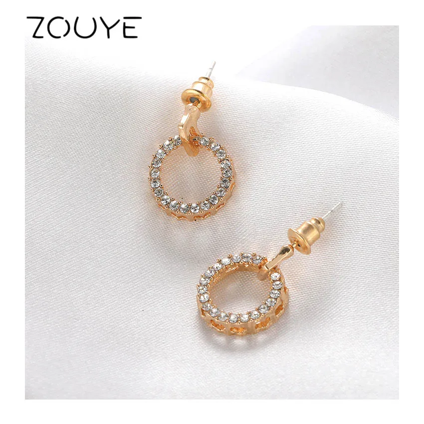 ZOUYE круглые простые серьги со звездами сказочные милые романтические золотые