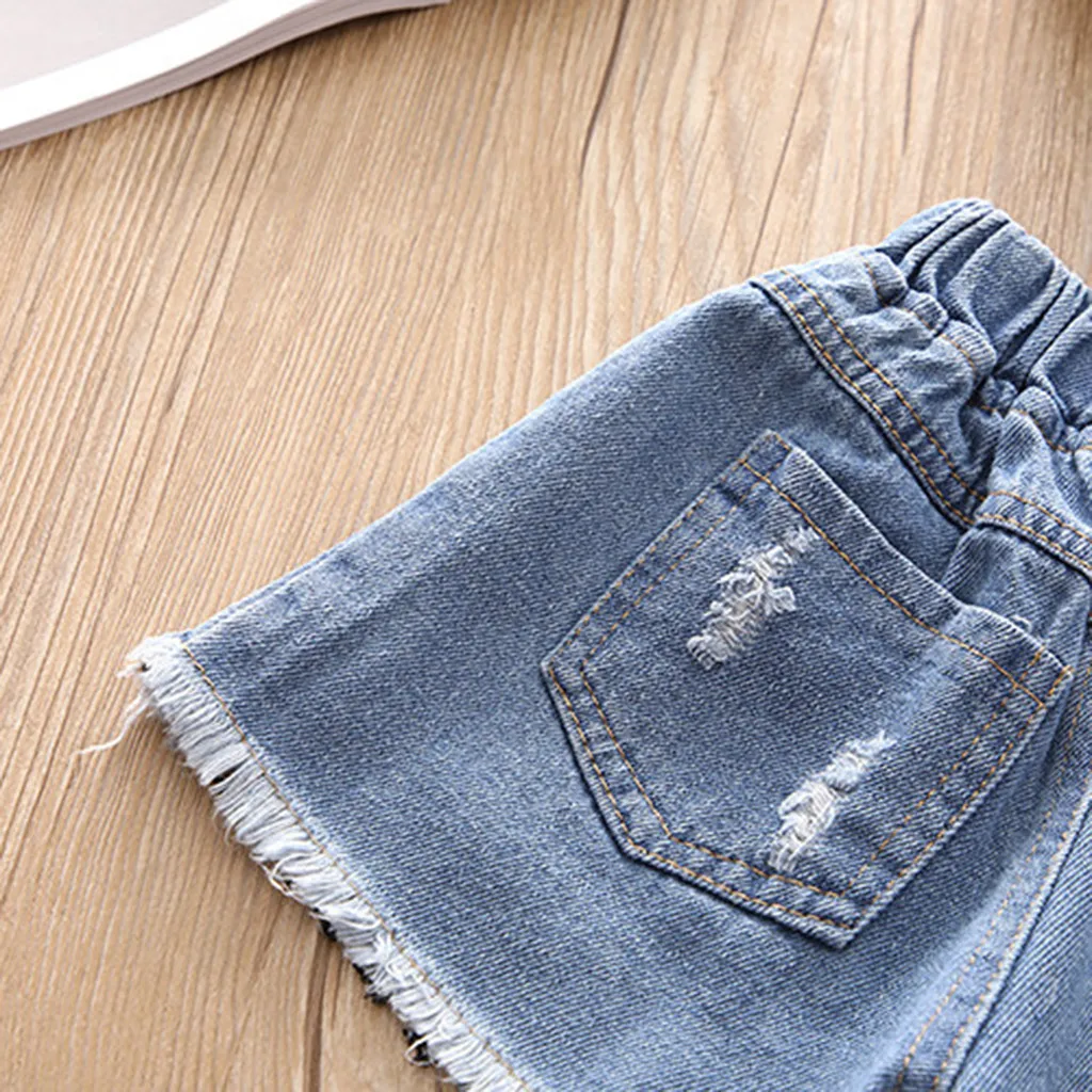 Джинсовые шорты с дырками для маленьких девочек джинсовые качественные штаны