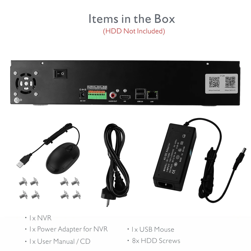 Муравьи 4CH 8CH 16CH H.265 4 К (8MP) Onvif NVR Поддержка 2x6 ТБ SATA HDD с AEEye смартфон Посмотреть