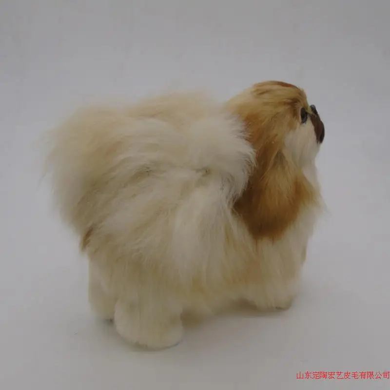 Модель милых приседающихся Пекинских моделей из полиэтилена и меха 20x9x17 см