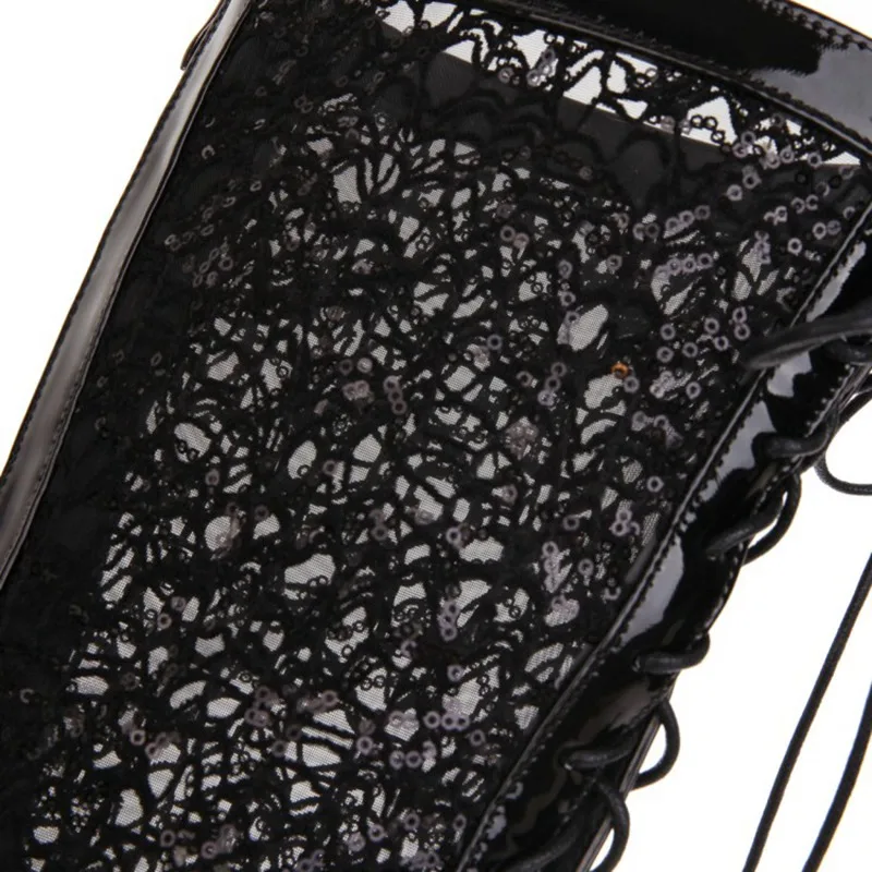 Женские ботинки с кружевом ASILETO летние дышащие высокие цветочным узором большого