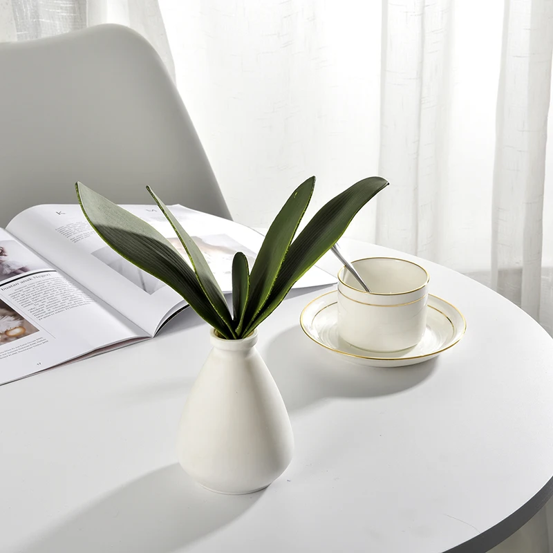 Искусственные цветы Бабочка Орхидея шелк имитация зеленого листа Декор для дома