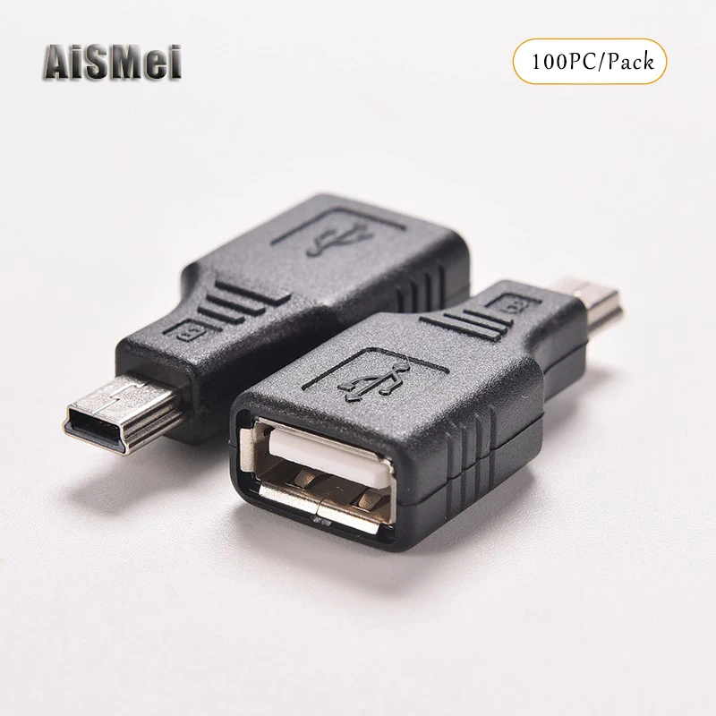 AiSMei 100 шт./лот USB 2 0 для Женский Micro 5 Pin Mini мужчина OTG адаптер конвертер Разъем