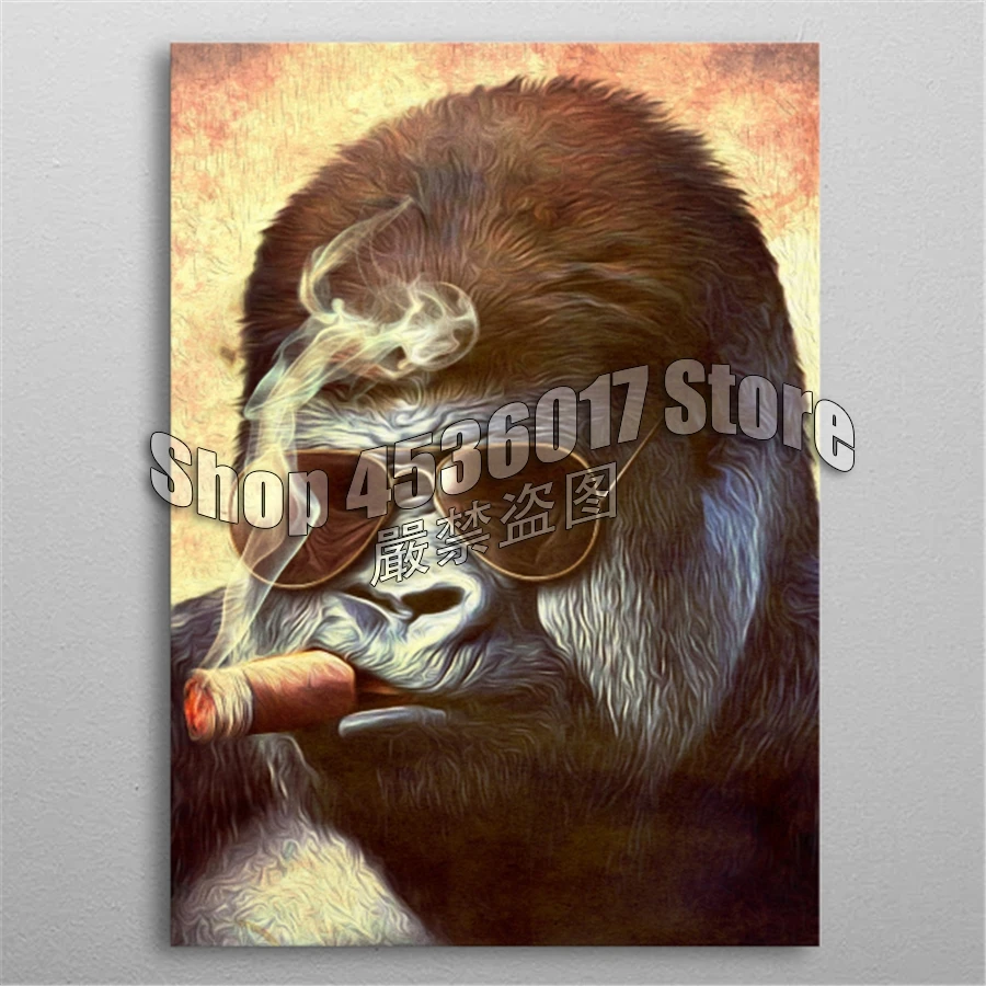 

5D DIY Diamond Painting Gorilla Through the Mist Cross Stitch Needlework Full Round Mosaic Diamond Embroidery Crafts Home Decor