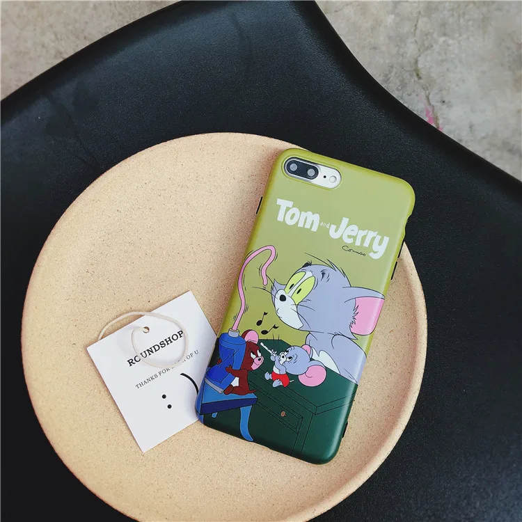 Funny Cartoon Cute Cat Mouse Tom And Jerry Phone Case For iPhone 6 6s Plus 7 8 X 10 Fashion Coque Fundas |