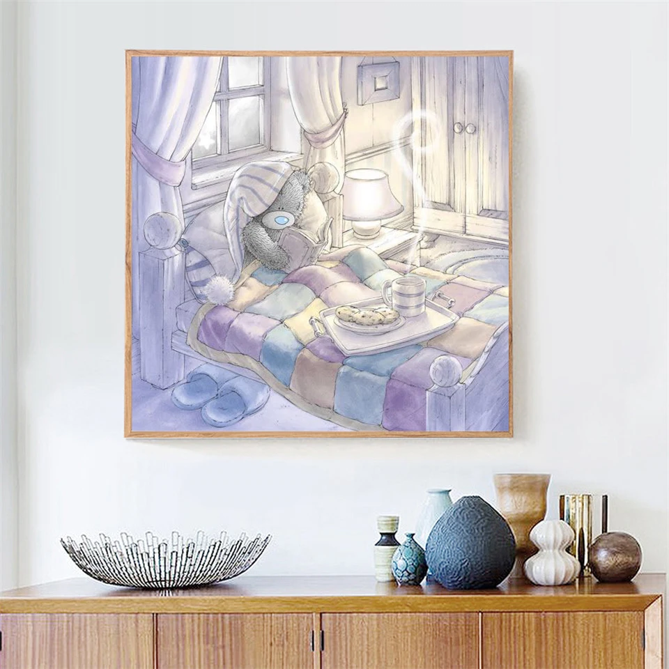 5d Сделай Сам Алмазная PaintingSweet мечта плюшевого мишки на Луне Вышивка крестом