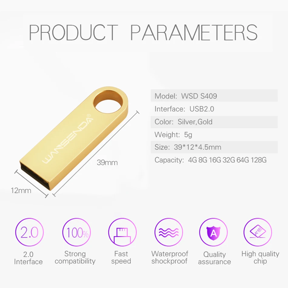 Wansenda мини USB флеш накопитель 4 ГБ 8 16 32 64 ГБ|USB флэш-накопители| |