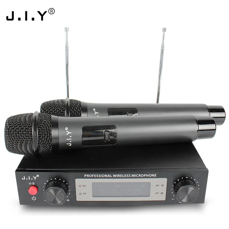 VHF wireless microphone 2 channels handheld mic system for conference teaching Karaoke party church | Электроника