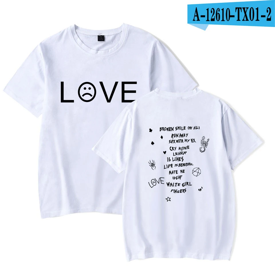 white Новая футболка Lil с открытым принтом, Мужская футболка с короткими рукавами для отдыха, мягкая хлопковая уличная одежда в стиле хип-хоп для мальчиков и девочек, Lil, одежда для фанатов с открытым рэпом - Цвет: white