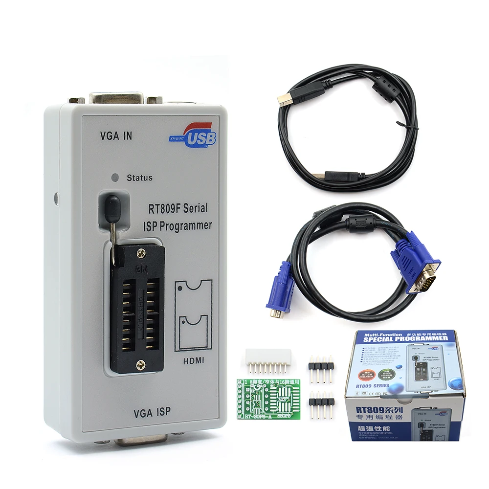 RT809F ISP программист/RT809 lcd usb программист ремонтные инструменты 24-25-93 serise IC с 11 адаптерами