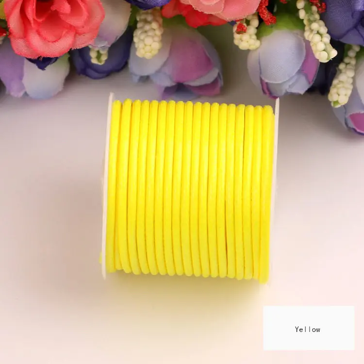 Yellow 10 м/шт. 1 мм 2 мм Диаметр округлость вощеная нить плетение Шнур струнный ремешок DIY ювелирные изделия ожерелья Браслет декоративная веревка - Цвет: Yellow