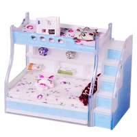 112 miniature children bunk bed double bunk dollhouse bedroom furniture kids pretend play toy 3 dolls house accessories