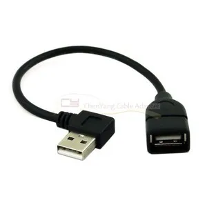 480Mbps USB 2.0 Right Angled 90 Degree A Type Male - Female Extension Cable 20cm 10cm