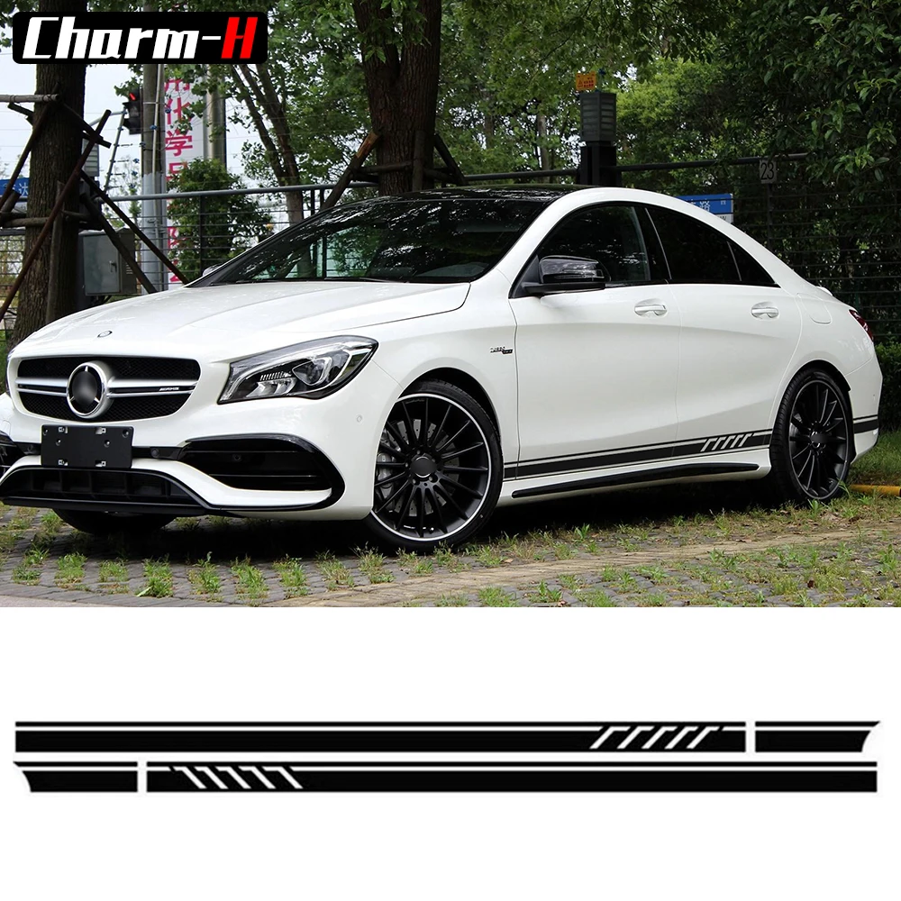 Edition 1 Стиль сбоку полосой наклейка наклейки для Mercedes Benz CLA 45 W117 C117 X117 AMG-5D углеродного волокна/черный/белый/серебристый