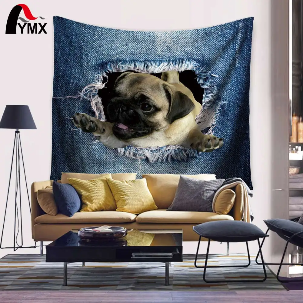 Оптовая продажа гобелен 150X130/200 см милая собака кошка фотографии цифровая печать