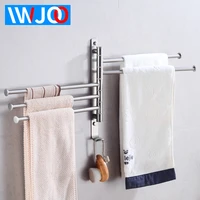 towel bar holder wall mounted moveable towel rail hanger stainless steel bathroom towel rack hanging holder hook storage rack