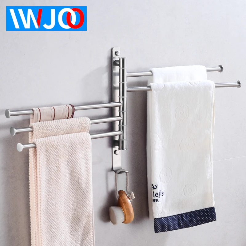 Настенный держатель для полотенец подвижная вешалка из нержавеющей стали ванной