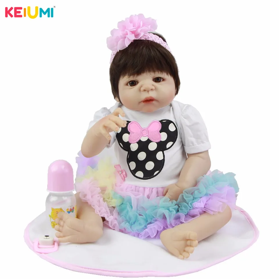 23 дюймовая Кукла Reborn Baby полностью силиконовая виниловая кукла для