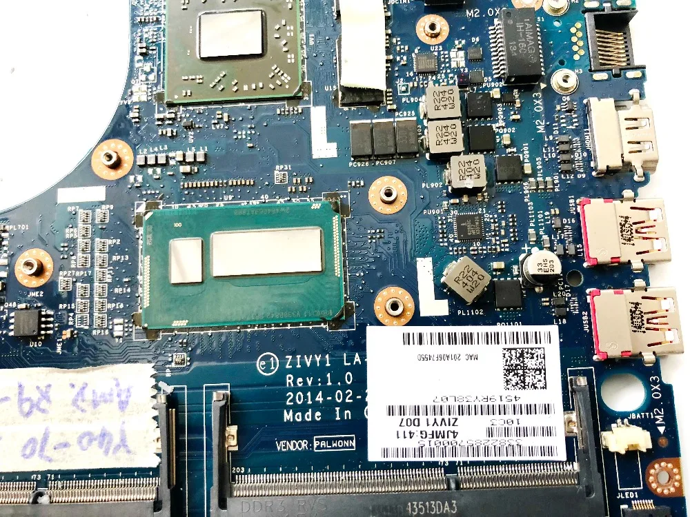 Оригинальный Для Lenovo Y40 70 Материнская плата ноутбука Y50 I5 4200U ZIVY1 LA B131P испытанное