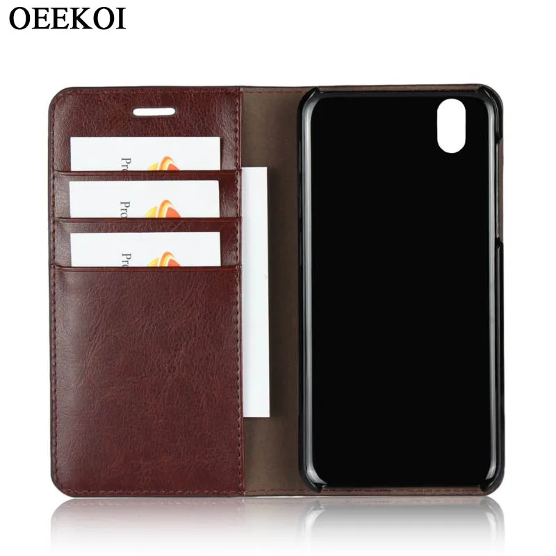 Чехол-книжка OEEKOI из натуральной кожи Crazy Horse для Sharp Aquos R2 Compact/Zero/sense2 SH-01L/Android One