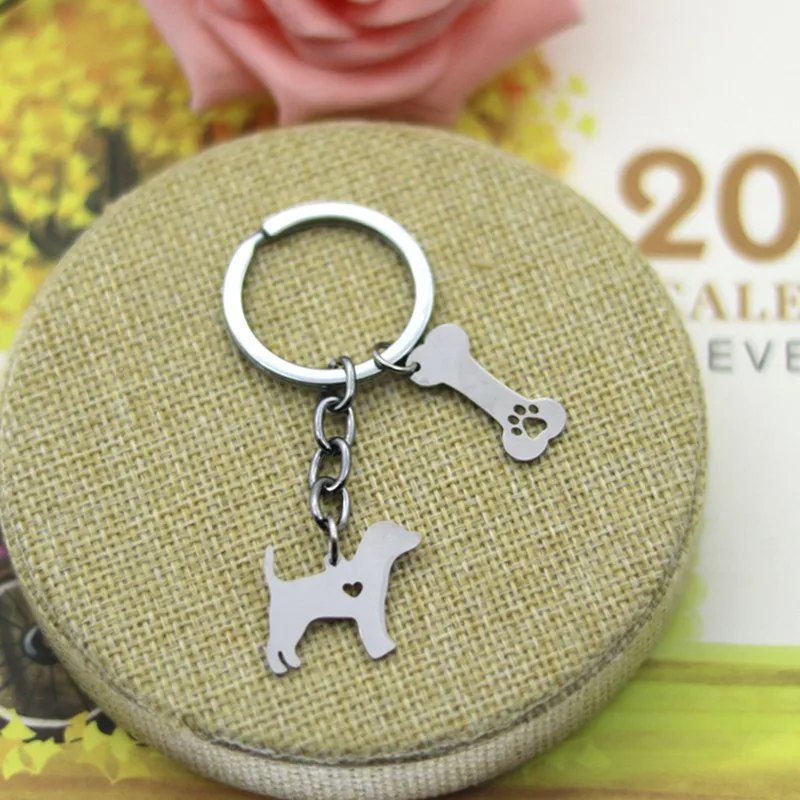 Брелок для ключей Canuomen с изображением собаки из нержавеющей стали|fashion keychain|keychain