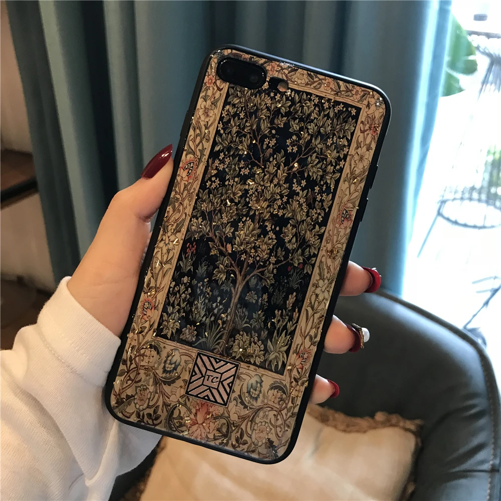 Блестящие телефонные чехлы с золотой фольгой для iPhone 12 11 Pro Max Mini XS XR X 8 7 6 6s Plus SE 2020