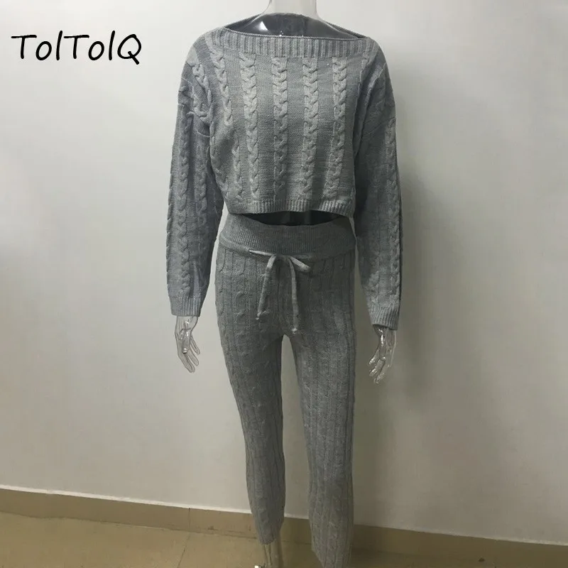 Костюм спортивный TolTolQ Женский трикотажный из 2 предметов пуловер свитер топ