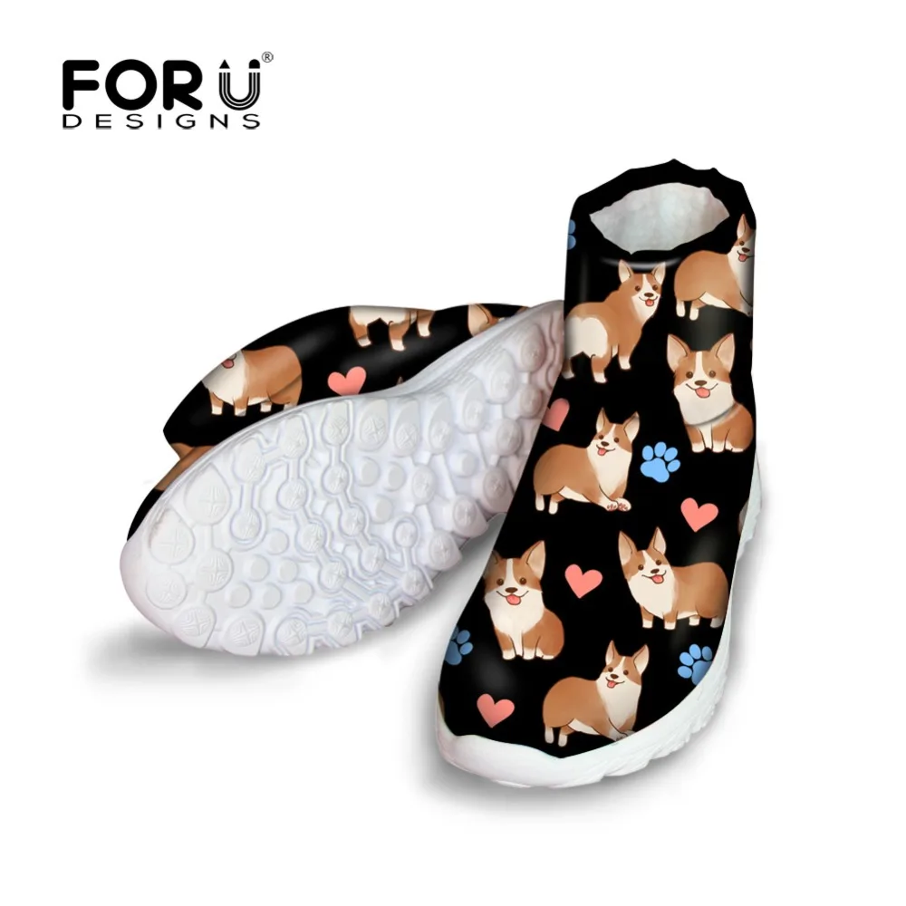 Женские сапоги для снежной погоды FORUDESIGNS с 3D рисунком собаки повседневная