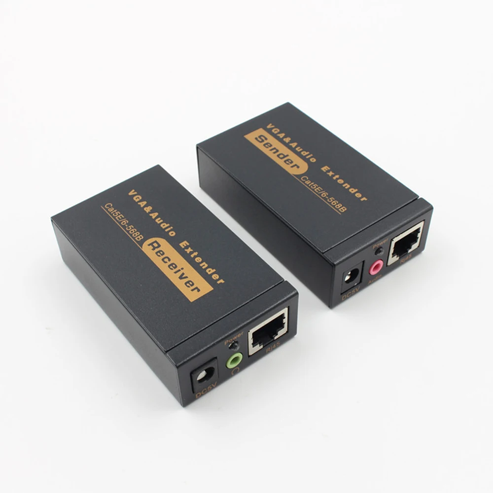 Новый 100 м 328ft VGA Видео аудиоудлинитель через один RJ45 CAT5e/6 1080 P расширение Adpater Lightning