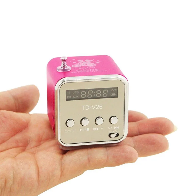 Мини-динамик портативный цифровой ЖК-динамик SD/TF FM радио Музыкальный стерео