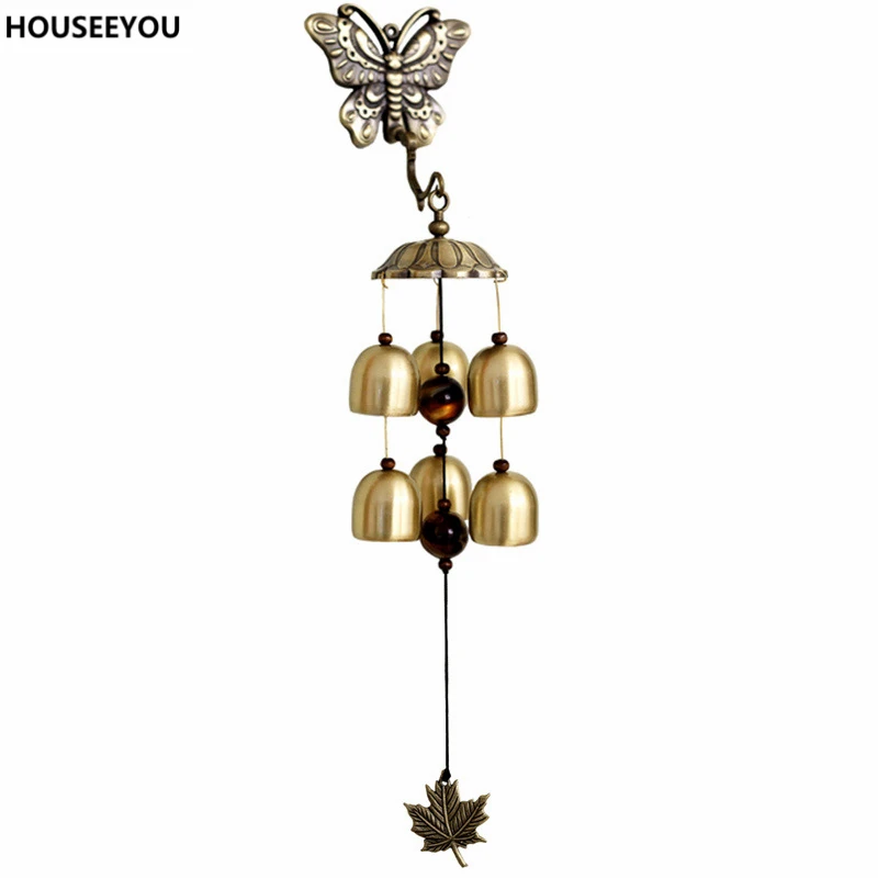 Красивая бабочка латунь ретро колокольчики корейский стиль Висячие домашний сад