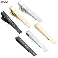 jovivi personalized custom silver color tie clip for mens gifts customized engraved cufflinks tie clip for wedding groom