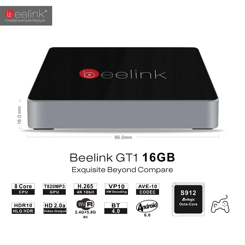 Beelink GT1 20 шт./лот ТВ приставка Android 6 0 Amlogic S912 Восьмиядерный H.265 2 4G 5 8G двойной WiFi|amlogic
