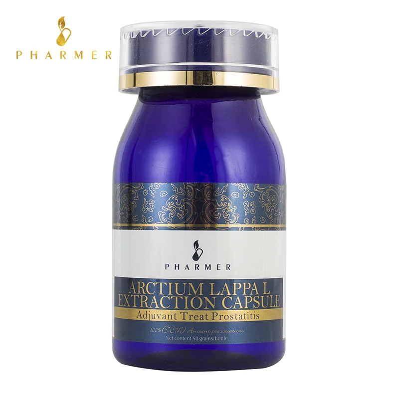 Pharmer Arctium Lappa L экстракционная капсула, Adjuvant лечение простатита, лечение гипертрофии простаты, сексуальная дисфункция, 50 шт