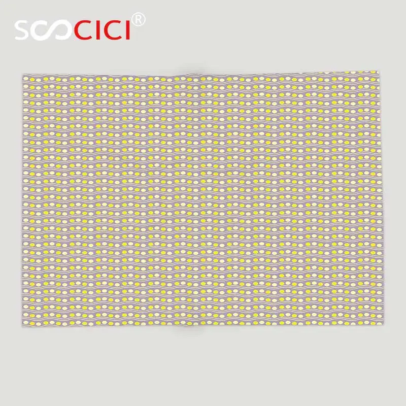 Miglior Personalizzato Morbido Pile Rimessa Laterale Coperta Forma Geometrica Astratta Ondulate Linee Orizzontali E Dots Modello Ripetendo Stampa Giallo Chiaro