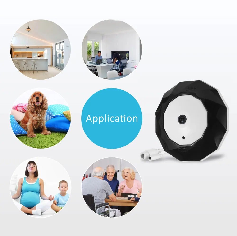 SANNCE 360 градусов Беспроводная панорамная камера 960 P сеть Wi Fi рыбий глаз
