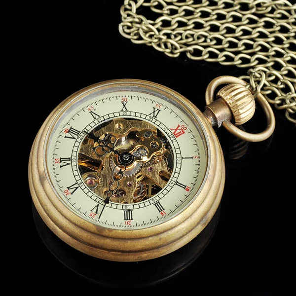 Медь Механические карманные часы Reloj De стимпанк Цепочки и ожерелья с подвесками аналоговые кварцевые для Для женщин