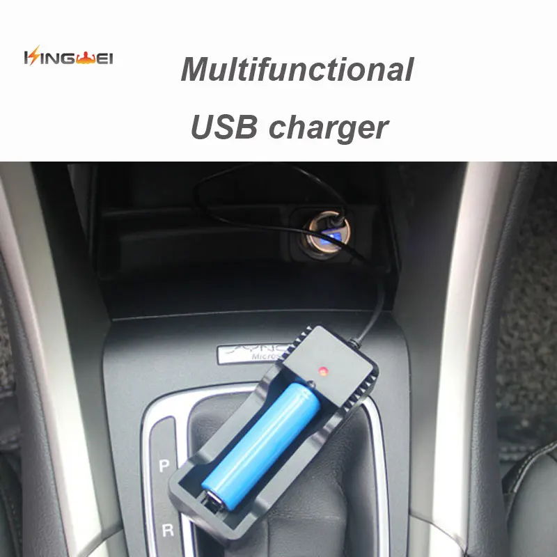 Зарядное устройство KingWei с одним USB портом для литий ионных аккумуляторов 18650 18350